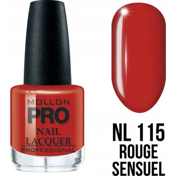 Lak na nehty 115. Rouge sensuel - Klasický lak na nehty s vytvrzujícím účinkem Hardening Nail Lacquer 15 ml - Mollon