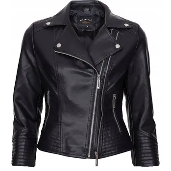 Dámská bunda Fashionweek Bunda ramoneska eko kožená bundička,křivák MOTO BIKER TC077B Barva: Černá, Velikost: 6XL