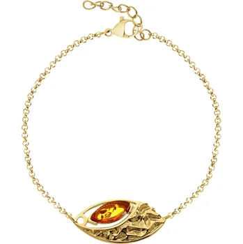 Náramek Stříbrný náramek s jantarem - AP540-2506