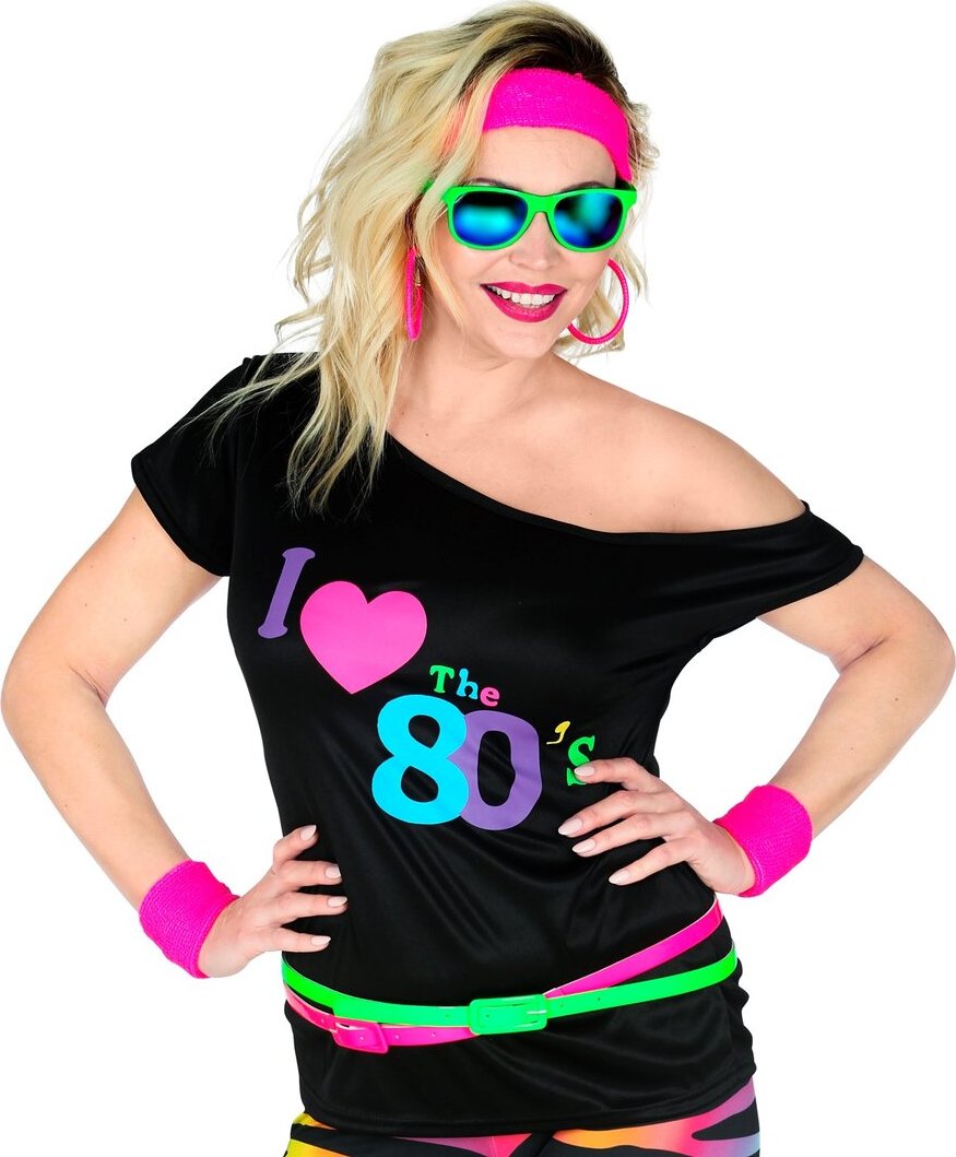 Černé retro tričko ve stylu disco 80. a 90. let - S/M