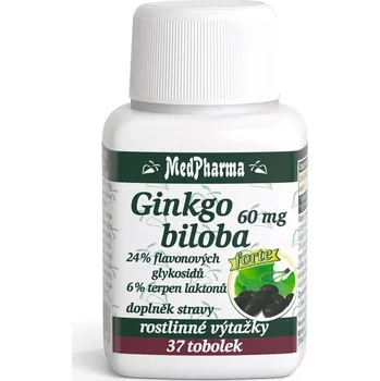 Přípravek na podporu paměti a spánku MedPharma Ginkgo biloba 60 mg Forte 37 tobolek