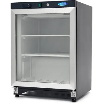Mraznička - 200 l - černá - se skleněnými dveřmi | Maxima, 09405009