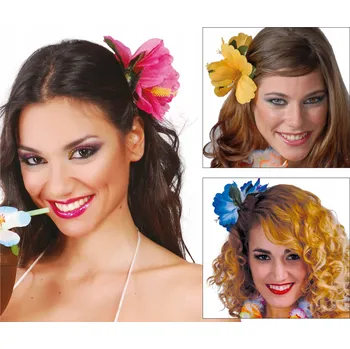 Vrták Havajský květ HIBISKUS na sponce do vlasů 2 ks