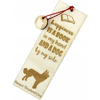 Doplněk ke knize Baskický ovčák gravírovaná záložka do knihy se psem, jméno psa