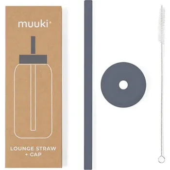 Láhev MUUKI Lounge brčko + Víčko Smoke Grey