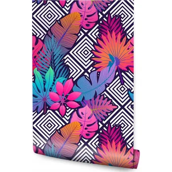 Fototapeta Tapeta barevné moderní listy do chodby