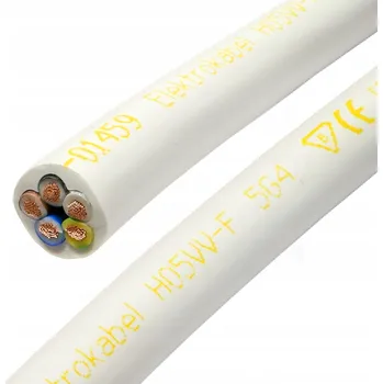 elektrický kabel Kabel CYKY 5x4mm Měděný Lanko kulatý bílý Bubnový