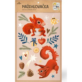 Textilní nažehlovací páska Lesní svět Nažehlovačka L 035 - Zimní veverka