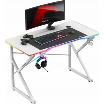 Počítačový stůl Huzaro Hero 1.7 RGB White - herní stůl