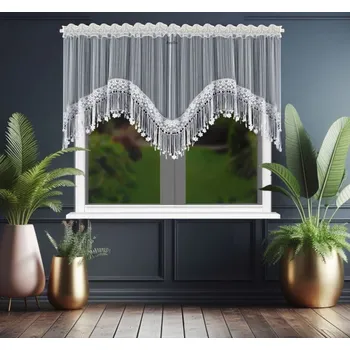 Záclona BytoTex Dekorační krátká záclona s řasící páskou LG 213 XZ 300x100 cm