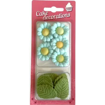 Čokoláda Hospodyňkám.cz Cukrová dekorace Listy a modré květy