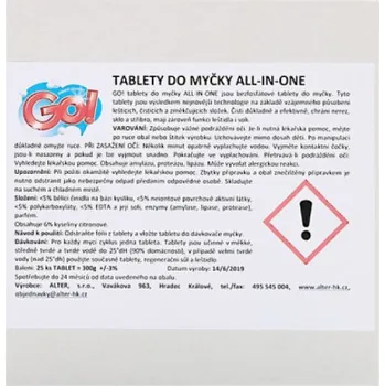 Alter GO! All-in-One 5v1 tablety do myčky, 60 ks