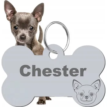 psí známka Adresář, identifikační známka kost ve tvaru kosti Mejk Jewellery stříbrná