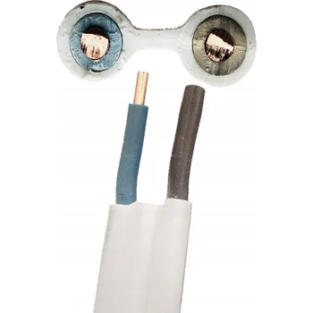 elektrický kabel Kabel CYKY 2x2,5 (plochý) pro omítku, pod omítku i na omítku 2 x 2,5mm 500V - 1 metr