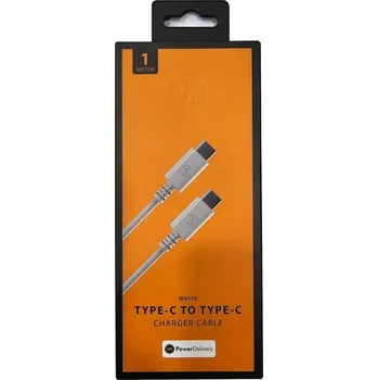 Datový kabel KABEL USB-C NA USB-C 1M BÍLÝ iOS ANDROID FL-CC585