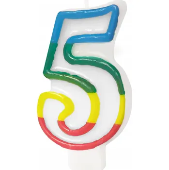 Svíčka Svíčka PartyPal číslice 5 vícebarevná