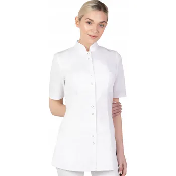 Zdravotnický oděv 50 DÁMSKÝ ZDRAVOTNICKÝ PLÁŠŤ NA ZIP SE STOJAKEM KOSMETICKÝ HALENA 141S