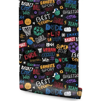 Fototapeta Dětská Tapeta BASKETBAL Kresby Nápisy Skici