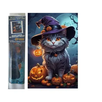 Diamantové malování Diamantové malování Kočka a dýně 30 x 40 cm