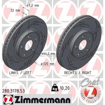 Brzdový kotouč Brzdový kotouč ZIMMERMANN 280.3178.53