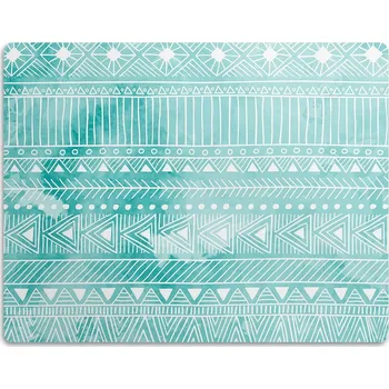 Miska pro psa Podložka pod misku pro psa Geometrický tyrkys 90x60cm