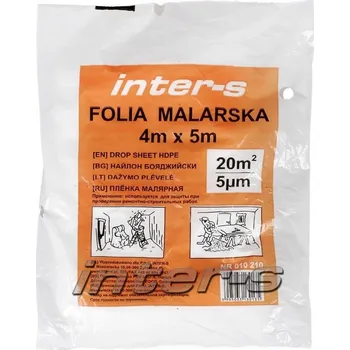 Zakrývací fólie na malování Inters malířská Fólie 4 m x 5 m x 5 µm