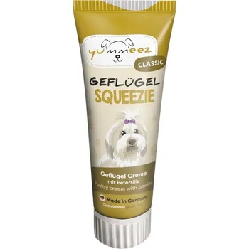 Pamlsek pro psa Yummeez Squeezie Geflügel Drůbeží pasta, 75 g