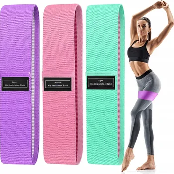 Sada 3 odporových gum popruhy z látky na cvičení