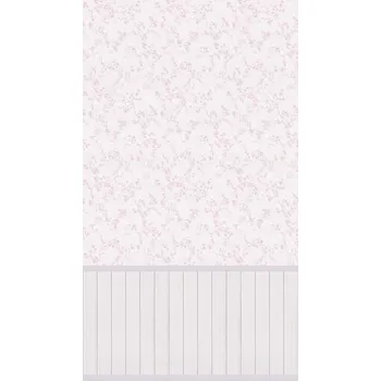 Fototapeta FOTOTAPETA Drobné růžové kvítky s běleným dřevem jako obklad