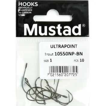 Rybářský háček Háček Mustad s protihrotem, velikost 10, 10 ks