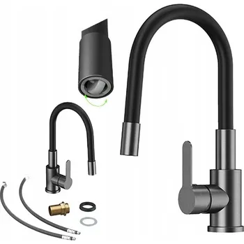 Vodovodní baterie Kuchyňská stojánková baterie Granitan GRADO PLUS šedá