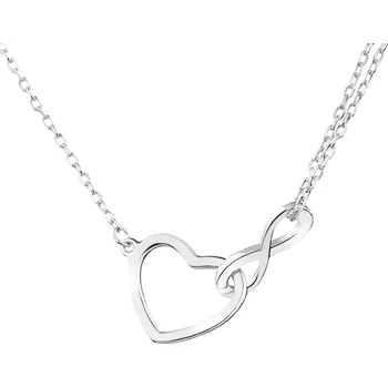 Náhrdelník Stříbrný náhrdelník - srdce, nekonečno - AP539-2615