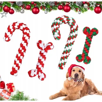 Hračka pro psa Hračka pro psy kost hůlka cukrová bavlněná přetahovadlo kousátko 4ks dárek