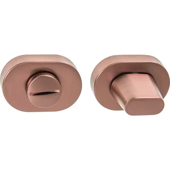 Dveřní kování VDS Rozeta R75 měď satén ovál s WC zámkem