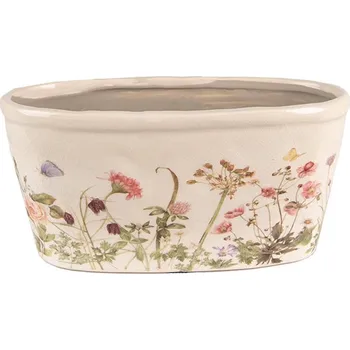 Květináč Clayre & Eef - Keramický květináč FLOWERS 6CE1557L