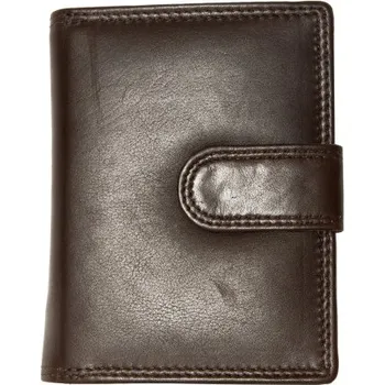 Peněženka Tmavě hnědá menší kožená peněženka bez značek a nápisů