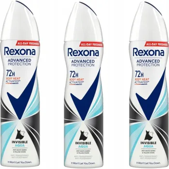 REXONA ADVANCED PROTECTION INVISIBLE AQUA DEODORANT DÁMSKÝ SPREJ 150 ML X3