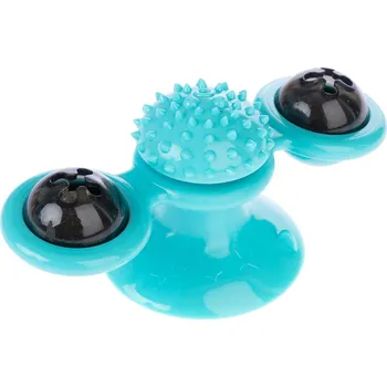 Hračka pro kočku Zooplus Basics větrný mlýn s šantou pro kočky tyrkysová