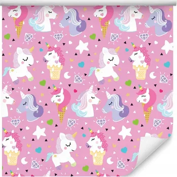 Fototapeta Tapeta do dětského pokoje barevné jednorožci