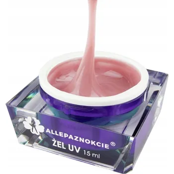 Lak na nehty Allepaznokcie 15ml odstíny růžové a fialové podkladový a stavební Gel