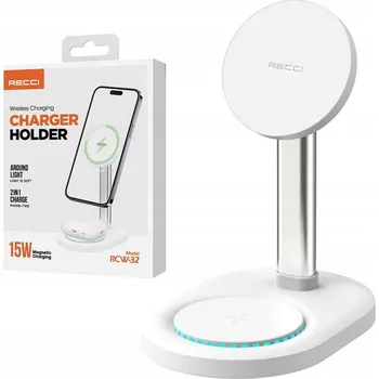 Pouzdro na mobilní telefon STOJAN S BEZDRÁTOVOU NABÍJEČKOU QI PRO IPHONE 15 14 13 12 / SLUCHÁTKA RECCI