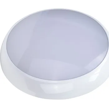 Koupelnové svítidlo Tracon ADAME13W Přisazené plastové kulaté LED svítidlo vyšší krytí, nastavite 230VAC, 13/2W, 1200/140lm, 3000/4000/6500K, 1h, IP54, EEI=E s baterií nouzové osvětlení 3hod (Tracon ADAME13W)