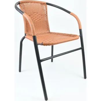 Zahradní bistro židle, stohovatelná, šedá/přírodní