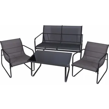 Zahradní sestava Zahradní set Astoria, 4dílný set s ocelovou konstrukcí, šedá