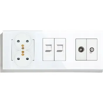 Elektrická zásuvka Anténní, elektrická a internetová zásuvka do zdi Elektro-Plast bílá