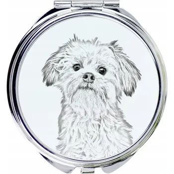 Kosmetické zrcátko Lvíček, Lowchen - kapesní zrcátko se psem, personalizované zrcátko