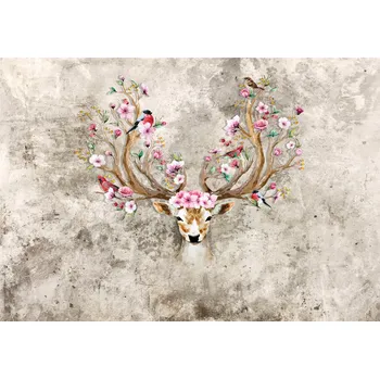 Fototapeta Fototapeta PRO DÍVKU Květiny a Jelen 368x254 cm