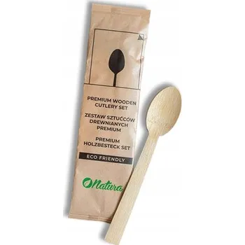 Příbor Dřevěné lžíce PREMIUM + ubrousek, 50 sad