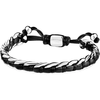 Náramek Náramek z ušlechtilé oceli a kůže - AZ537-2034
