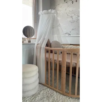 Monbaby nábytek Waldin Tylový baldachýn na dětskou postýlku + rám baldachýnu Barva: Ecru